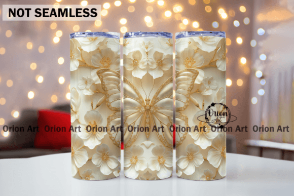Butterfly & Flowers Tumbler Wrap PNG