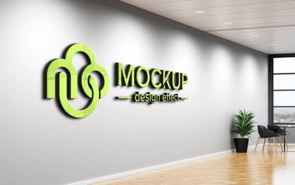 Elevating Brand Identity with an Office Lobby Room Wall Logo Mock Up