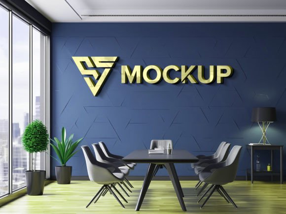 Elevating Corporate Identity: The Strategic Value of an Office Meeting Room Wall Logo Mockup