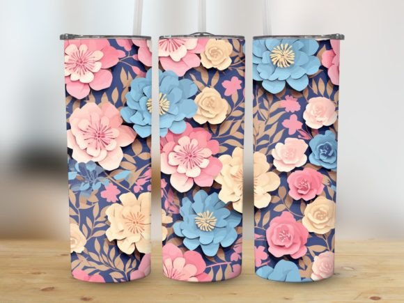 Evaluating the 20oz Tumbler Wrap: Pastel Paper Flower Design