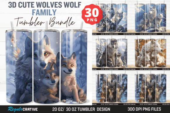 Evaluating the Cute Wolves Wolf Family Tumbler Bundle for Sublimation Projects