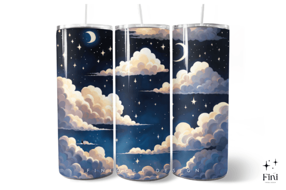 Fancy Dark Starry Night Tumbler Wrap