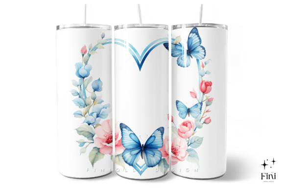 Integrating the Blue Heart Butterfly Flower Tumbler Wrap into Your Sublimation Workflow