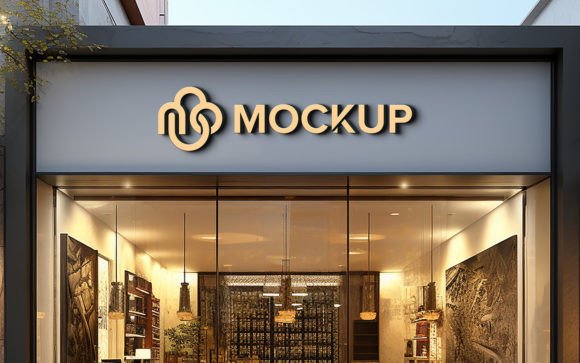 Logo Mockup Sign Light Gray Front