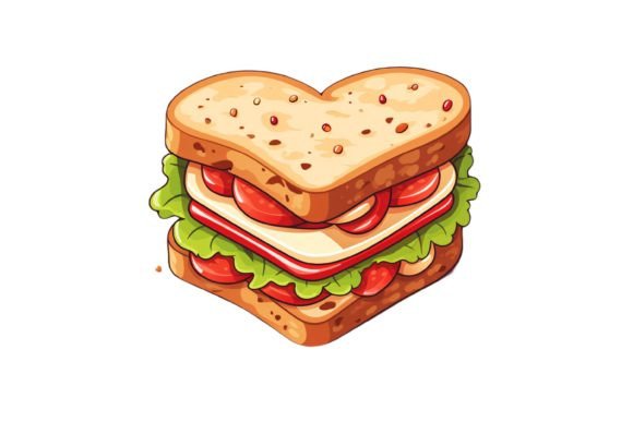 Love Sandwich Clipart: Elevating Your Culinary Designs with High-Quality 3D Illustrations