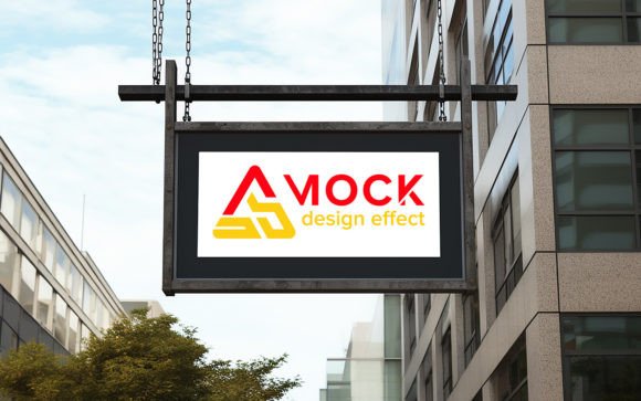 Mockup Sign Store City Psd: Realistic Design