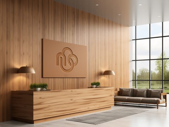 Perspective Logo Mockup on Receptionist: Elevating Brand Presentations with Realistic 3D Visuals