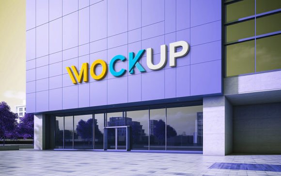 Presenting Your Brand with a Realistic Logo Mockup Building Sign Psd