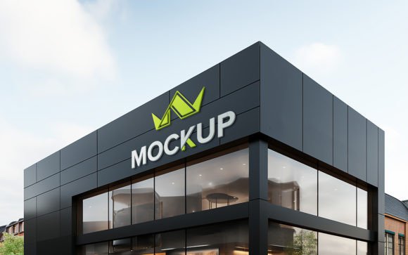 Restaurant Facade Sign Logo Mockup: Elevating Brand Identity with Realistic 3D Visualization