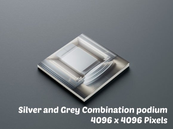 Silver and Grey Combination Podium 03: Elevating Visual Presentations with High-Definition Design